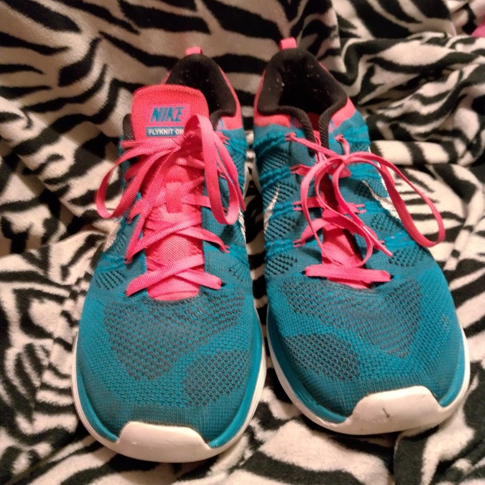 Nike 554887 414 Flyknit Lunar 1 Turquoise Men's Running Shoe